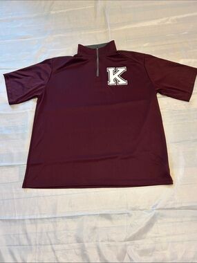Badger sport polo Maroon Short-Sleeve Quarter-Zip Top with 'K' Accent